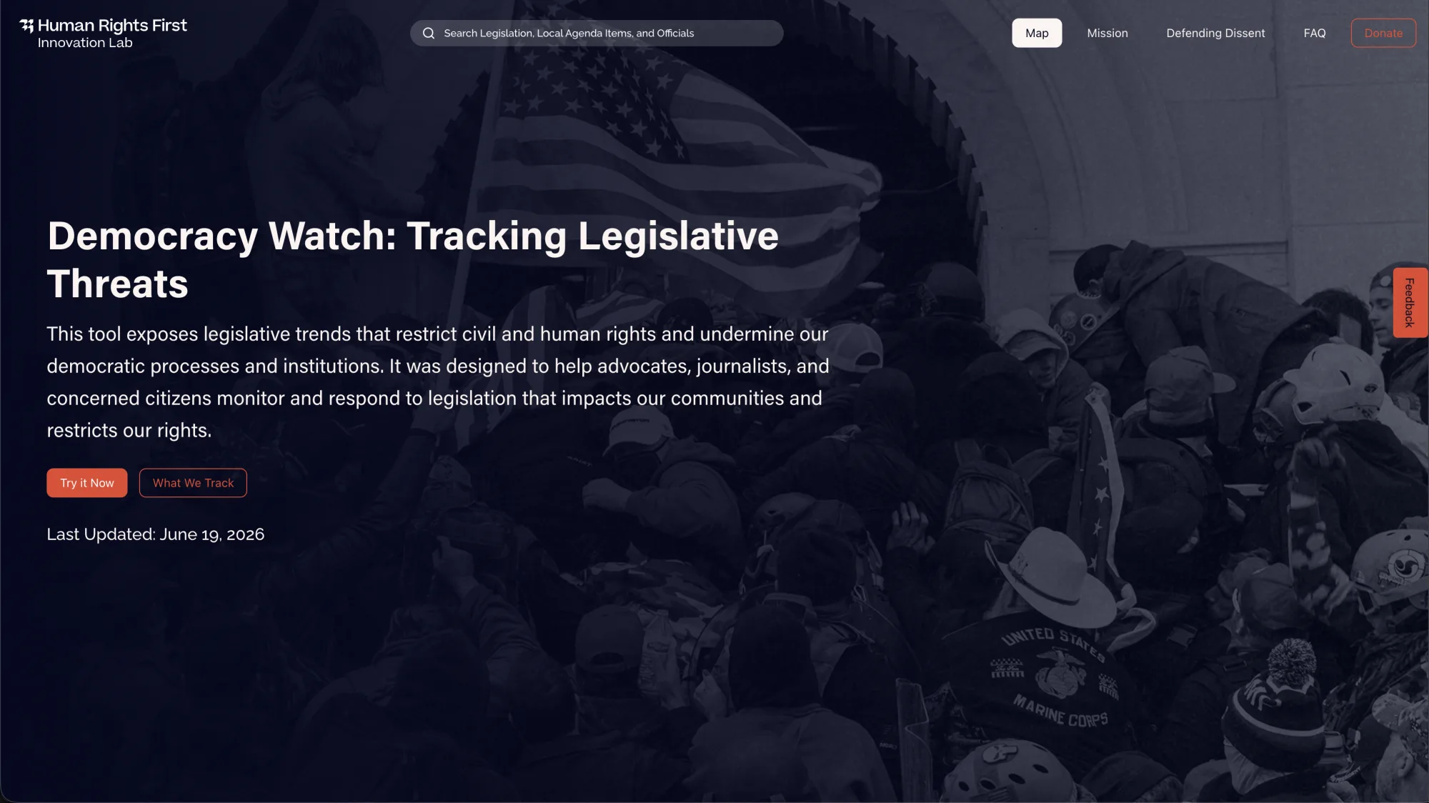 Democracy Watch legislative tracker landing page